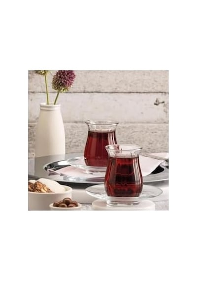 Çay Bardağı 6 Lı 145 Cc Tombul İnce Ağızlı Çay Keyfi Bardağı Çizgili Cam Bardak Aeropress