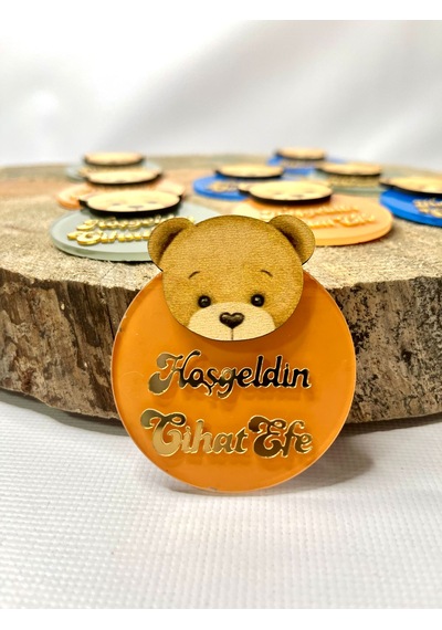 Mr. Home Ayıcıklı Pleksili Magnet-uv Baskılı Doğum Hatırası Magnet