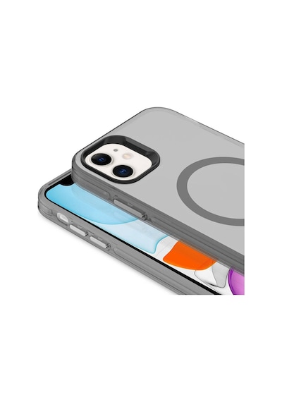 Apple Uyumlu iPhone 11 Uyumlu Zore Magsafe Şarj Özellikli Buzlu Transparan C-pro Sert Kılıf-derin Mor Derin Mor -