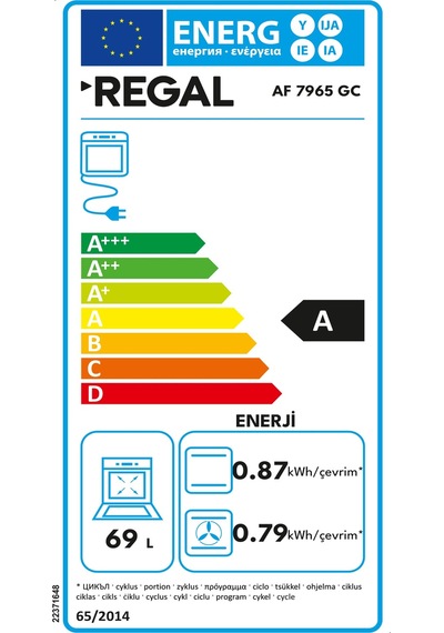 Regal AF 7965 GC 69 LT Elektroturbo Ankastre Fırın