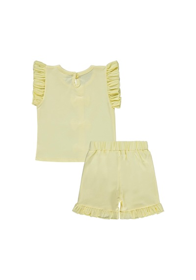 Civil Baby Mobil Fiyonklu Şortlu 6-18 Ay Takım - Sarı