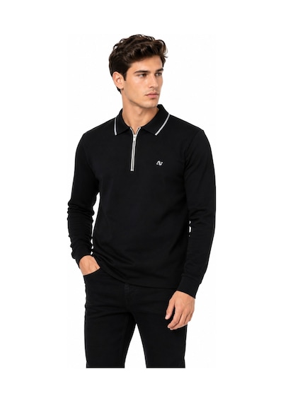 Advante Erkek Mevsimlik Spor Polo Yaka Fermuarlı Sweatshırt Bgl-st05468 Siyah