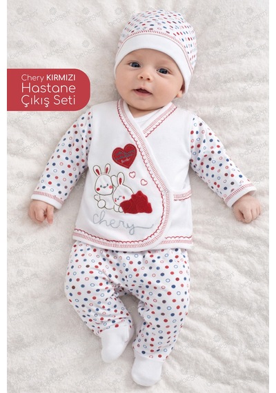 Bebegen Chery Kırmızı 7 Li Bebek Hastane Çıkış Seti Çok Renkli