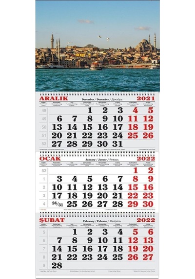 2022 Istanbul Manzaralı Takvim Modelleri