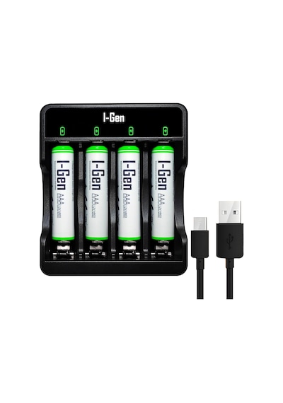 G465 4'lü Pil Şarj Aleti + 4 Adet Aaa 650 Mah Şarjlı İnce Kalem Pilli Set