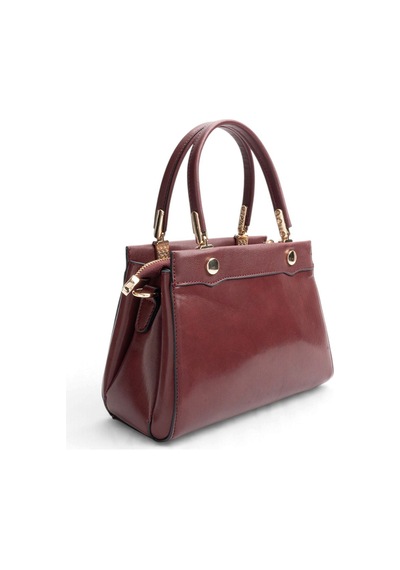 Silver & Polo Silver Polo Bordo - Bordo Düz Cilt Kadın El Çantası Sp1292
