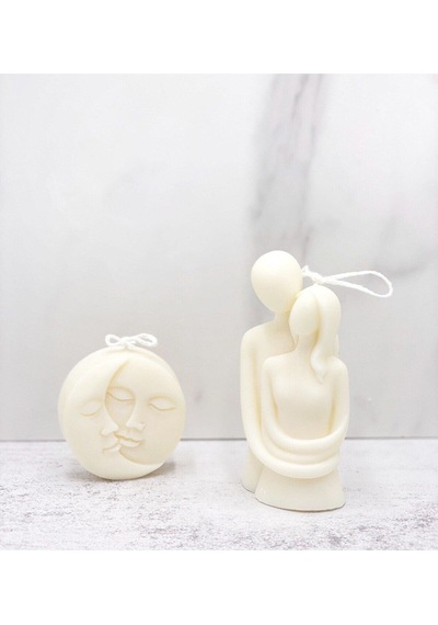 Bernami Biblo Pinterest Dekoratif Sarılan Sevgili Ve Güneş&ay Mum - Soya Wax Mumu 2'li Set