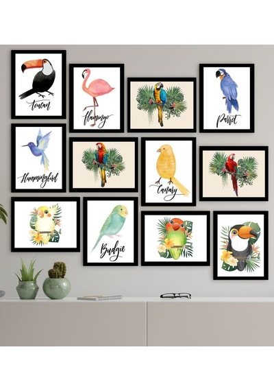 Bk Gift 12 Parça Çerçeve Görünümlü Ahşap Tablo Seti (65X80Cm)-11