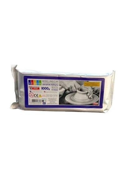 10 Adet Hava Ile Kuruyan Seramik Kil Hamuru 1000 Gr Beyaz Beyaz