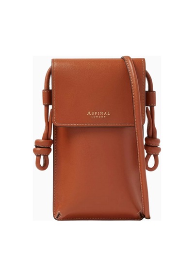 Aspinal Of London Ella Phone Pouch, Deri Çanta Omuz Çantası Kahverengi