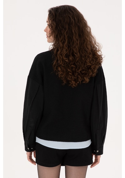 U.S. Polo Assn. Kadın Siyah Bisiklet Yaka Sweatshirt 50309052-VR046