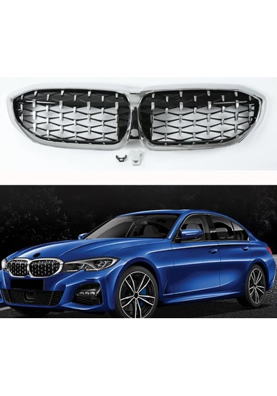 Bmw G20 Ön Panjur Diamond Böbrek Seti Krom 2019-2021