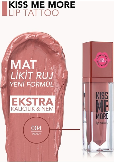 Flormar Uzun Süre Kalıcı Mat Ruj - Kiss Me More 004 Peach