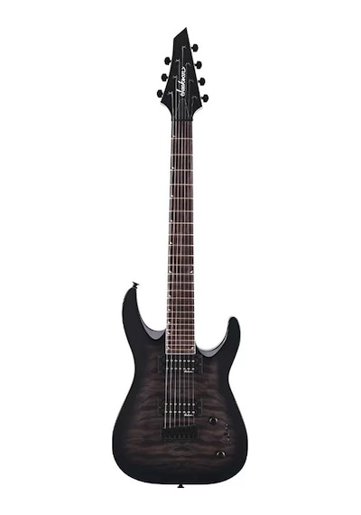 Jackson Js Dinky Arch Top Js22q-7 Dka Ht Amaranth Klavye Transparent Black Burst 7 Telli Elektro Gitar