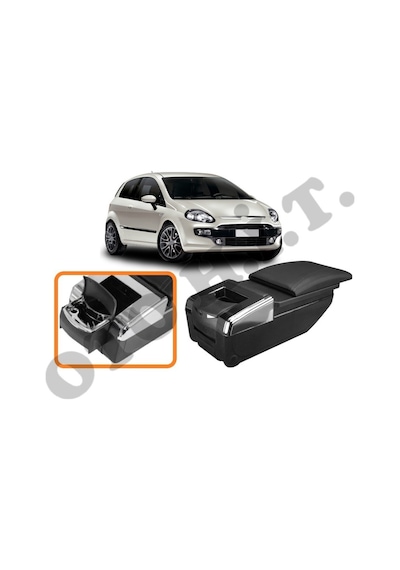 Fiat Punto Uyumlu Bardaklıklı Lüks Kol Dayama Kolçak Siyah İthal.