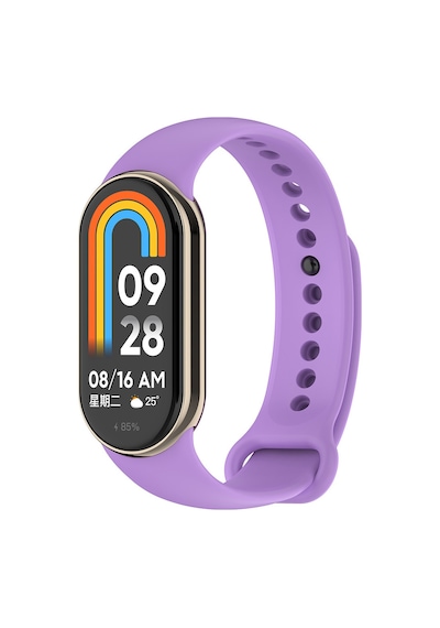 Xiaomi Mi Band 8 Serisi Klasik Kordon Silikon Strap Kayış-lila