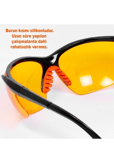 İş Güvenlik Gözlüğü Koruyucu Gözlük S600 Sarı