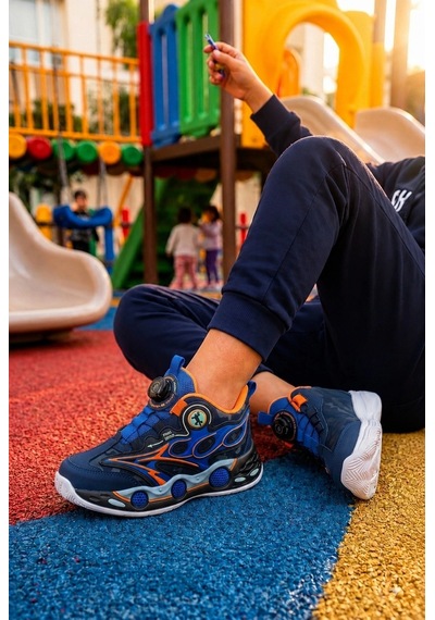 Ht Hotin Rush Çocuk Günlük Işıklı Spor Ayakkabı Pratik Bağlama Detaylı Sneaker - Lacivert