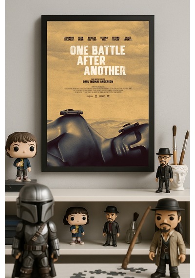 One Battle After Another Siyah Ahşap Çerçeveli Poster, Dekoratif Film Duvar Tablosu
