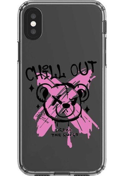 Apple Uyumlu iPhone Xs Şeffaf Kılıf Graffiti 6 Tasarımlı