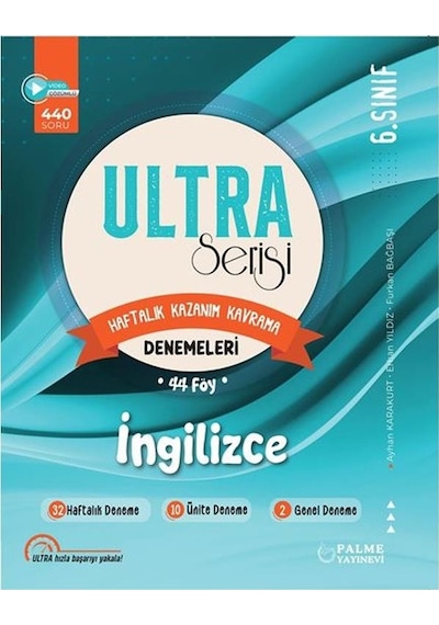 Palme 6.sınıf Ultra İngilizce Haftalık Kazanım Kavrama Denemeleri