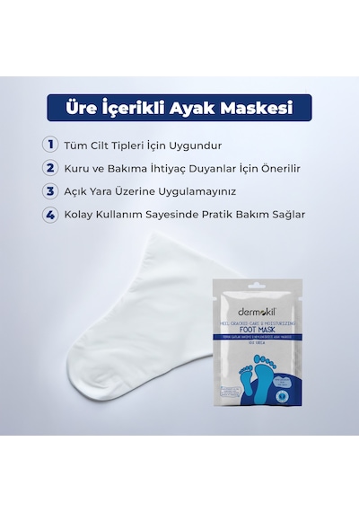Dermokil Topuk Çatlak Bakımı & Nemlendirici %10 Üreli Ayak Maskesi 30 Ml
