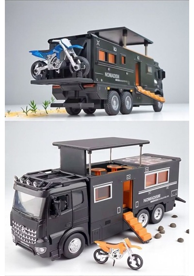 95620 Sesli Ve Işıklı Çek Bırak Motorlu Oyuncak Model Karavan