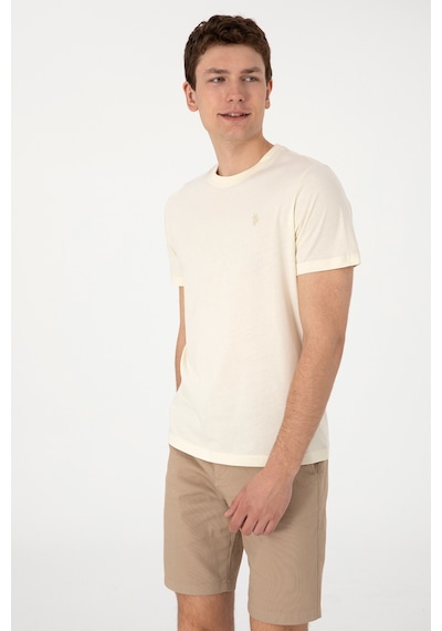 U.S. Polo Assn. Erkek Regular Fit Bisiklet Yaka Krem Tişört 50306913-VR071 U.S. Polo Assn. Erkek Regular Fit Bisiklet Yaka Krem Tişört 50306913-VR071