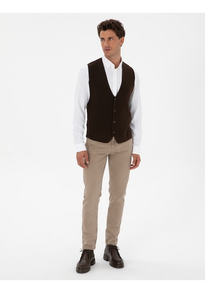 Pierre Cardin Erkek Koyu Kahverengi Yelek Triko 50317313-vr084 Koyu Kahverengi