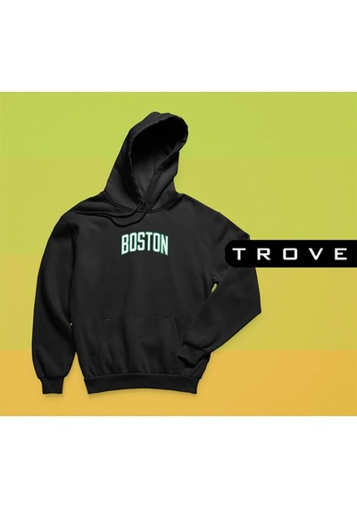 Startmore Unısex Kadın Erkek Boston Abd New Uzun Kollu Siyah Hoodie % 100 Pamuk Tasarım Sweatshirt Siyah