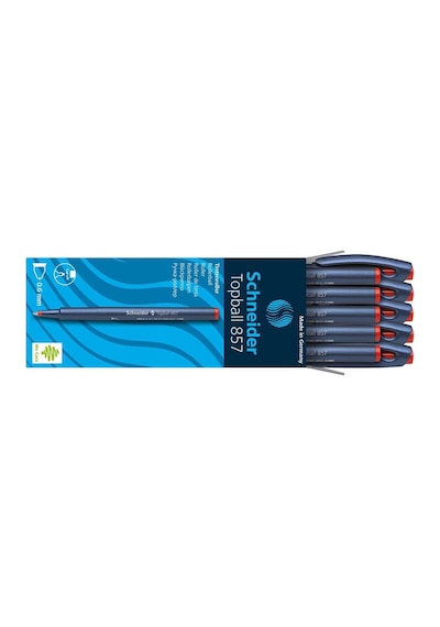 Schneider Topball 857 06 MM Kırmızı Roller Pilot Kalem 10 Lu