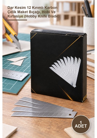 1 Adet Yedek Küçük Falçata Bıçağı Dar Kesim 12 Kırımlı Karbon Çelik Maket Bıçağı, Hobi Ve Kırtasiye Hobby Knife Blade