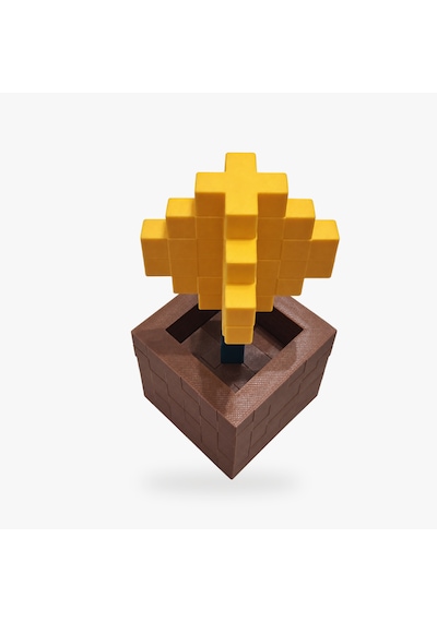 Piksel Alyum Biblo - 3d Baskı, Minecraft Esintili Sarı