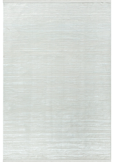Bambum Soft Düz Desen Modern Bambu Saten Halı Kaymaz Taban Yıkanabilir Salon Mutfak Halısı 1002 Beyaz