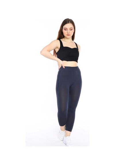 Escetic Kadın Spor Orta Gri Kısa Tayt, Yumuşak Kumaş-4304 - Xs/s