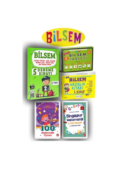 Ardışık Yayınları 2. Sınıf Bilsem Deneme Sınavı + Tablet Kitabı + Singapur Matematik Ve Zeka Oyunları Kitabı
