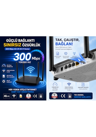 300 Mbps Solidfast 4g Lte Modem Sim Kartlı Modem Superbox Wi-fi 6 2.4 Ghz