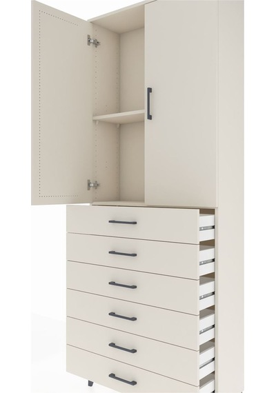 Arges Dolap 2 Raflı 6 Çekmeceli 2 Kapaklı 88x30x221 Aytaşı-ay... Aytaşı