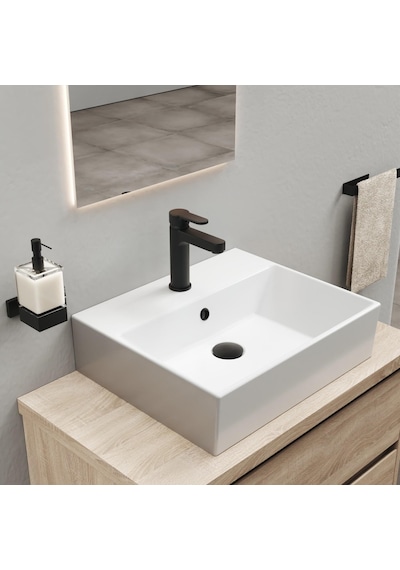 Adell Lento Medium Lavabo Bataryası Mat Siyah Pirinç Gövde 154901724 Siyah