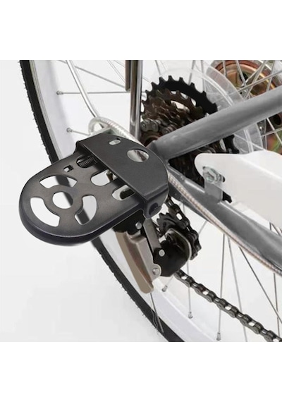 Valkyrie Bisiklet Arka Koltuk Seti Sırt Destekli Sele Minderi Tutma Barı Ayak Pedalı Arka Işıklı Siyah