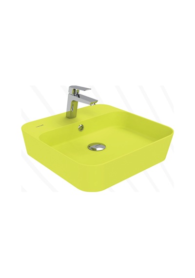 Creavit Loop Kare Masa Üstü İnce Çanak Lavabo 45 Cm Extra Neon Lp046-00nn