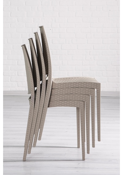 2 Adet Rattan Cappucino Sandalye / Balkon-Bahçe-Teras Bej 2 Adet Rattan Cappucino Sandalye / Balkon-Bahçe-Teras Bej