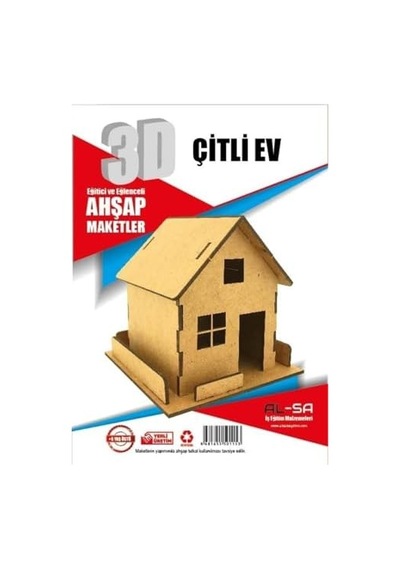 Alsa 3d Ahşap Yap Boya Çitli Ev, Ahsp07