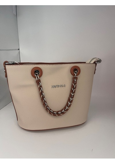 Just Polo Jp6054 Kadın El Ve Omuz Çantası Küçük Boy Ozt6054 Krem Taba Krem - Taba
