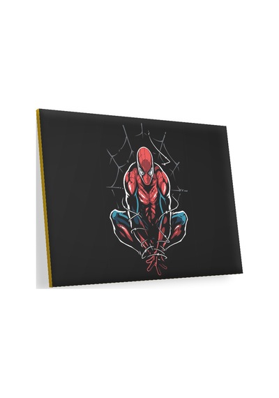 Cakasepetim Spider-man Ve Ağı Artwork Siyah Arka Plan Ahşap Mdf Tablo