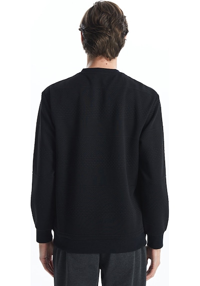 Lcw Vision Siyah Bisiklet Yaka Uzun Kollu Erkek Sweatshirt