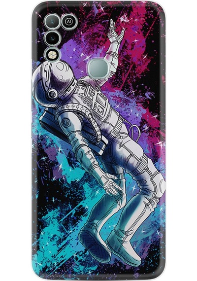 Infinix Hot 11 Play Kılıf Silikon Desen Astronot Signs 1753