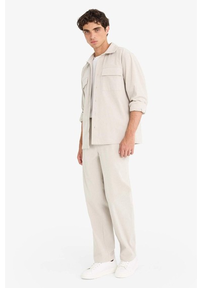 Defacto Wide Leg Geniş Paça Fitilli Kadife Pantolon F2042ax25wnbg766 Bej