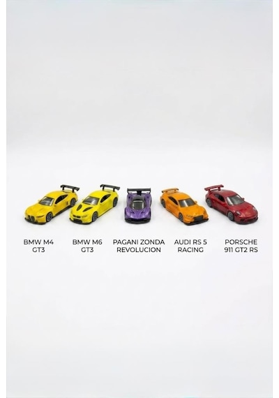 Hobbiez Lisanslı 5 Li Araba Bmw M4-bmw M6-pagani Zonda-audi Rs-porsche 911 1/64 Model Araç Seti
