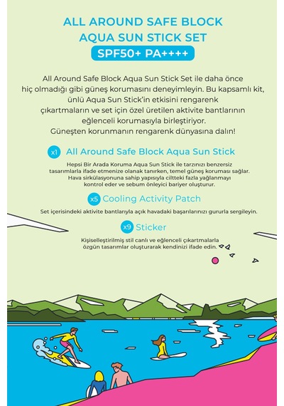 Missha Stick Güneş Kremi ve Göz Altı Bakım Seti All Around Safe Block Aqua Sun Stick Set SPF50+ PA++++